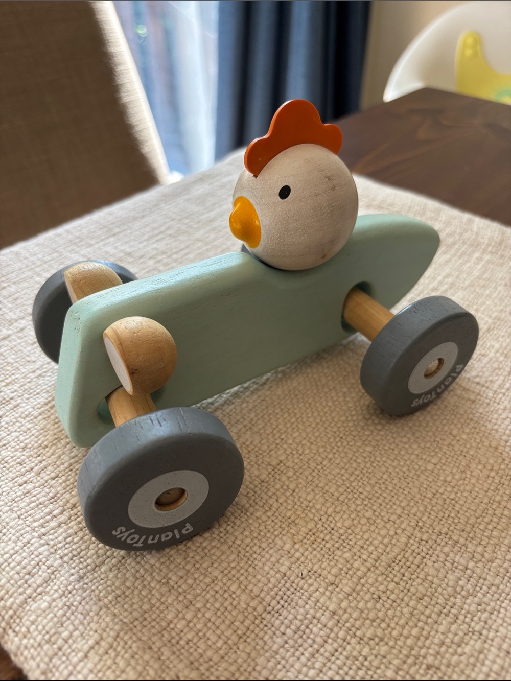 PlanToys Chick Push Wooden Car Toy